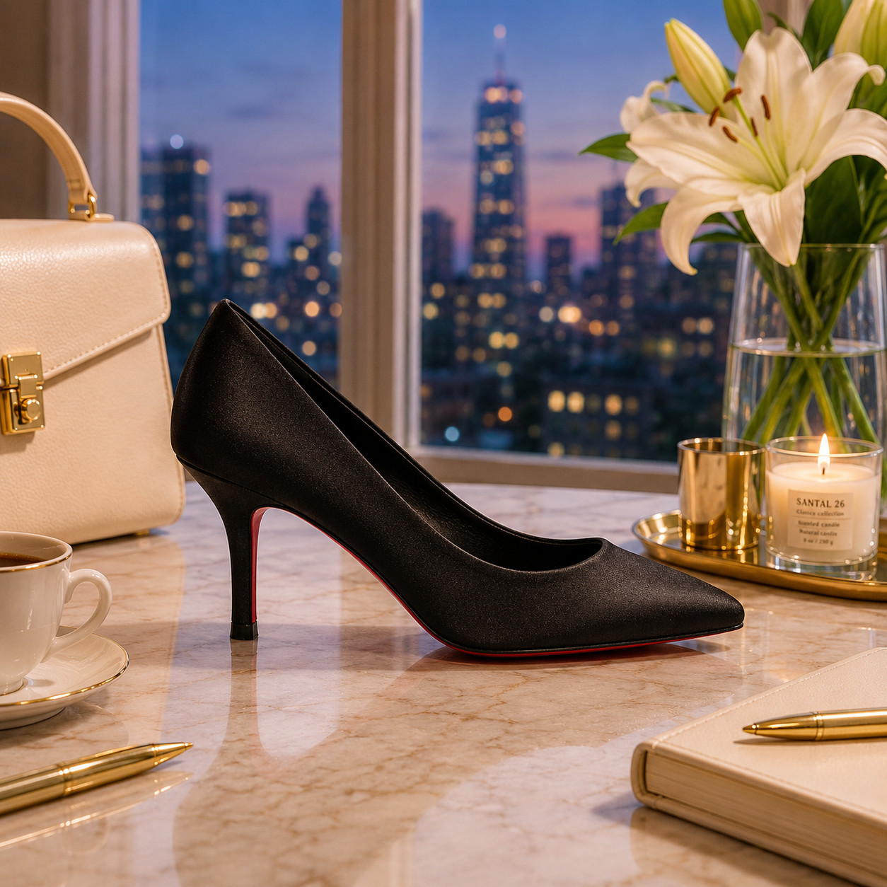Black Satin Stiletto Pumps 7CM Pointed Toe Elegant Heels for Women AU
