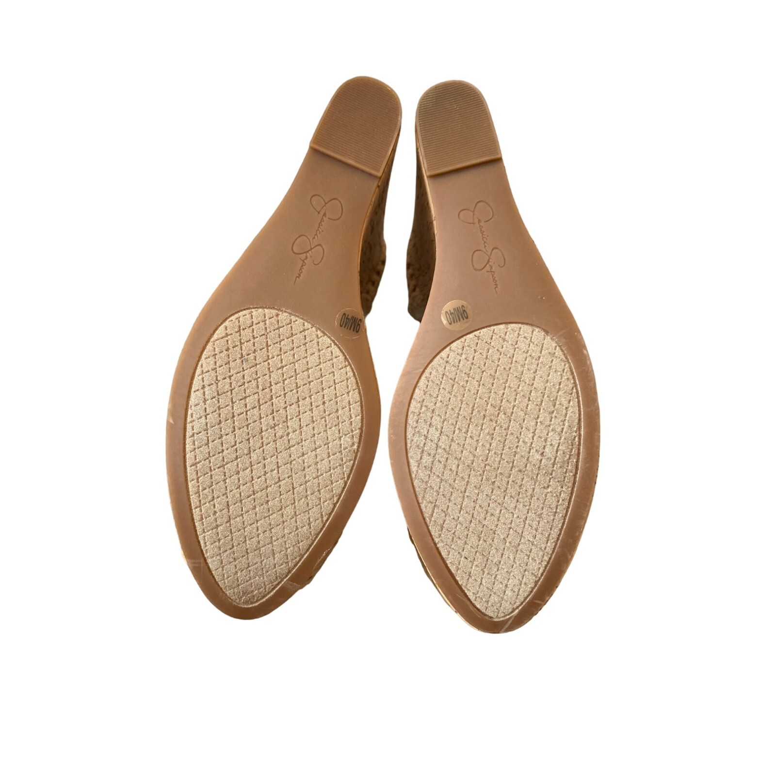 Jessica Simpson Women’s Cork Like Wedge Woven Sandal Beige Natural NIB