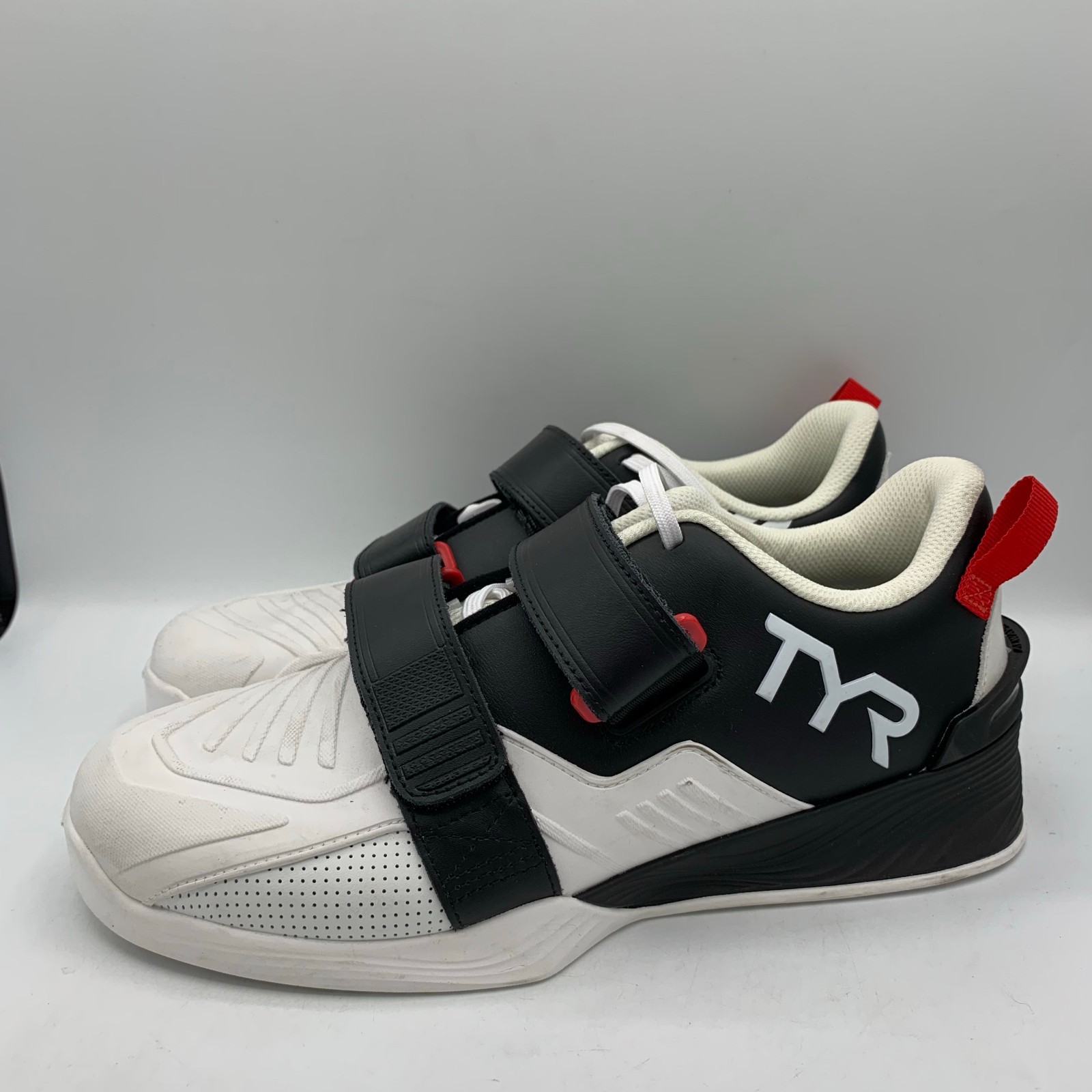 TYR L-2 Lifter Shoes Mens Size 10 White Black Red Weightlifting Gym Sneakers
