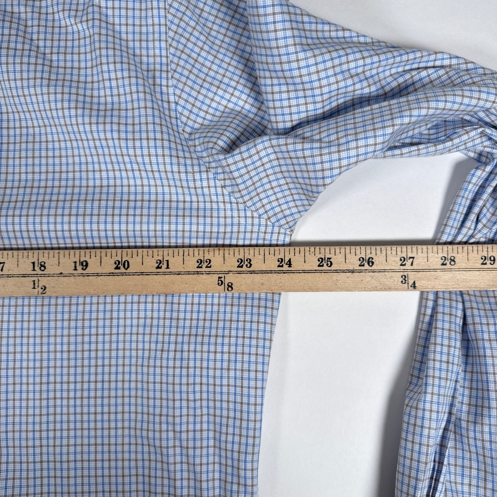 Brooks Brothers Shirt Mens 16.5 36 Blue Check Regent Non Iron Preppy Button Up
