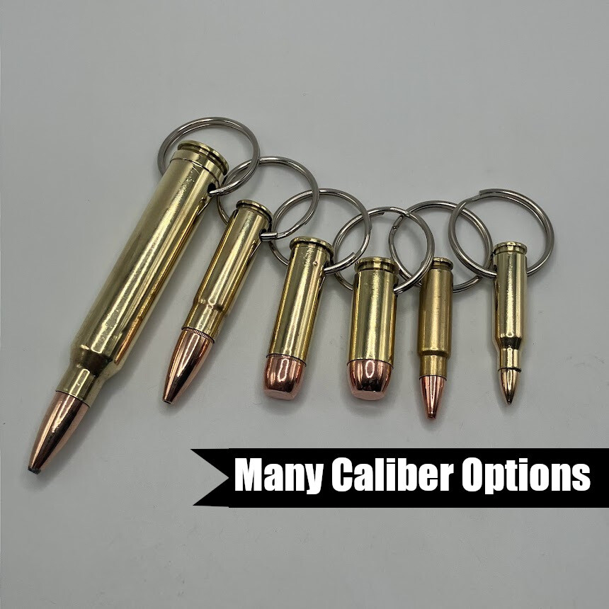 Bullet Keychain – MANY CALIBER OPTIONS – Made from real bullets