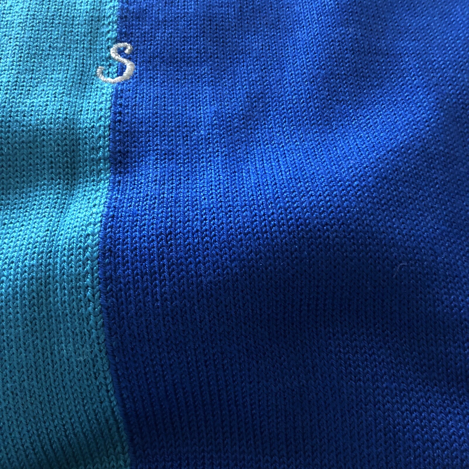 VINTAGE YARELL GREEN/BLUE/BLACK KNITTED JUMPER – SIZE 14 NEW WITHOUT TAGS