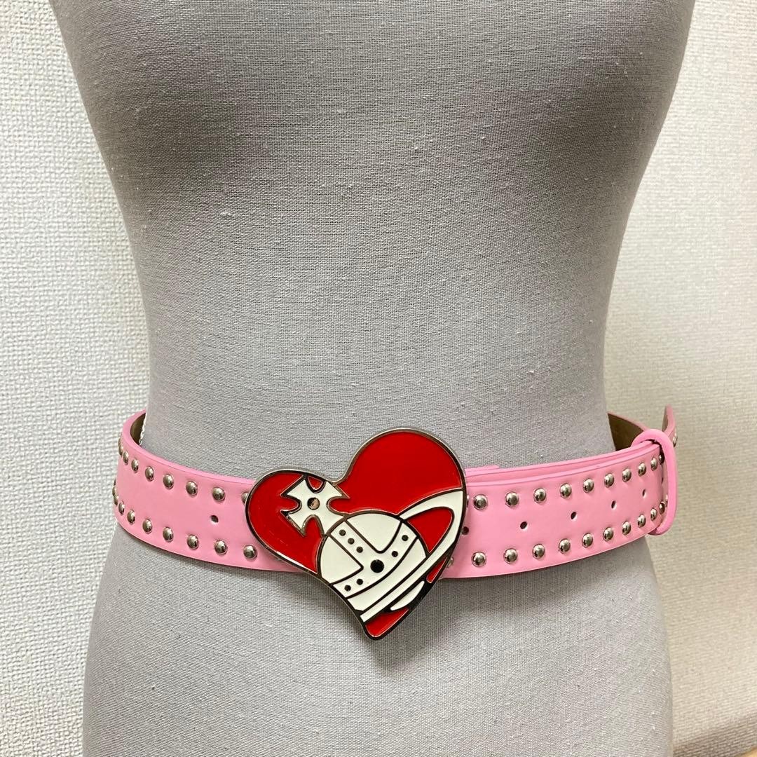 Vivienne Westwood Belt Heart Buckle Pink Total Length: 107cm Width: 3.8cm
