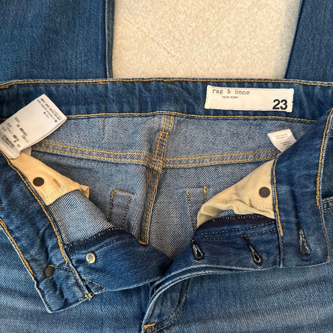 rag & bone Logan High-Rise Wide-Leg Jeans Size 23 Jasper Color