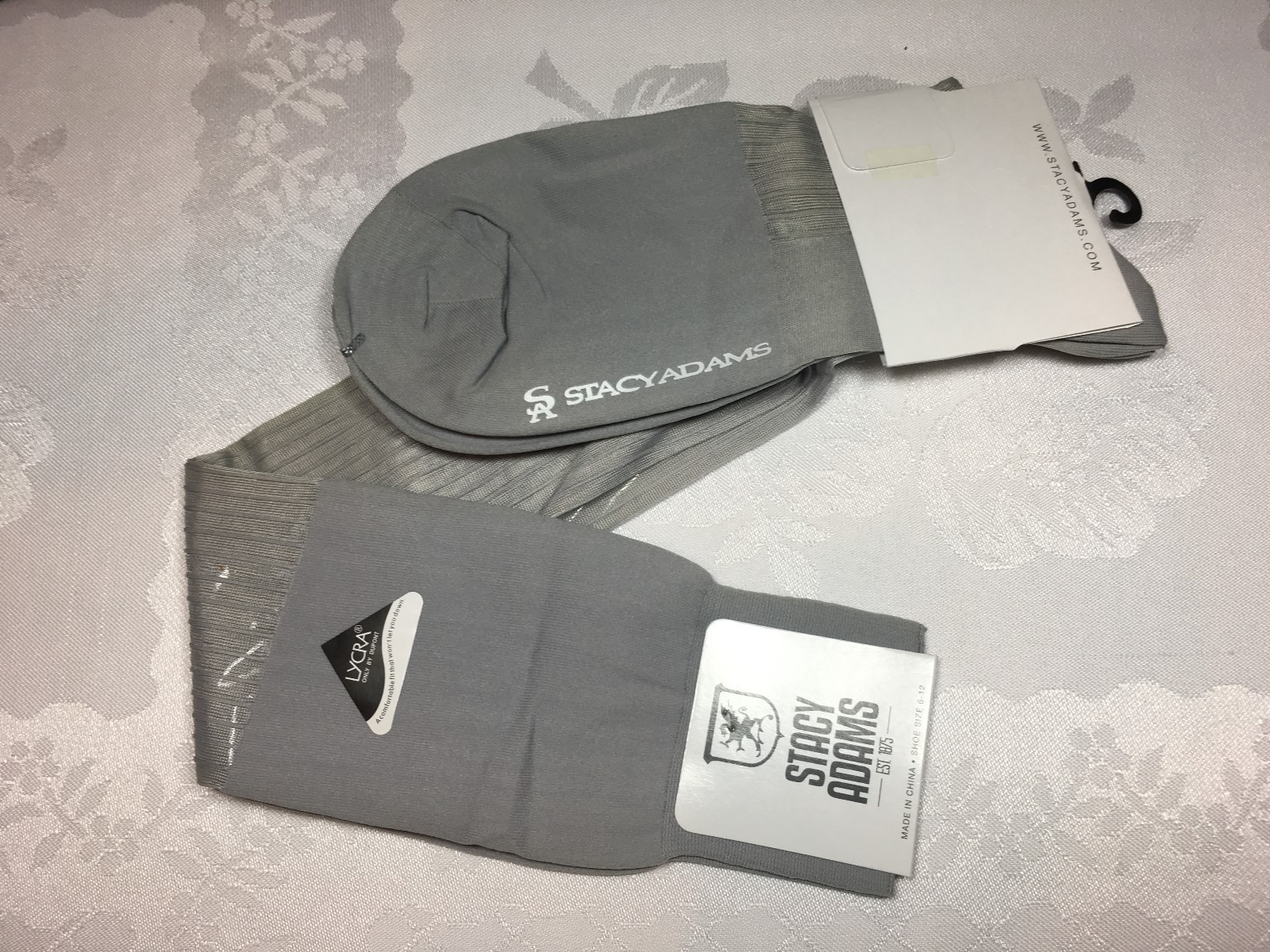 NEW ONE PAIRS STACY ADAMS OVER THE CALF SLICk SILKY RIBBED MEN’S DRESS SOCKS