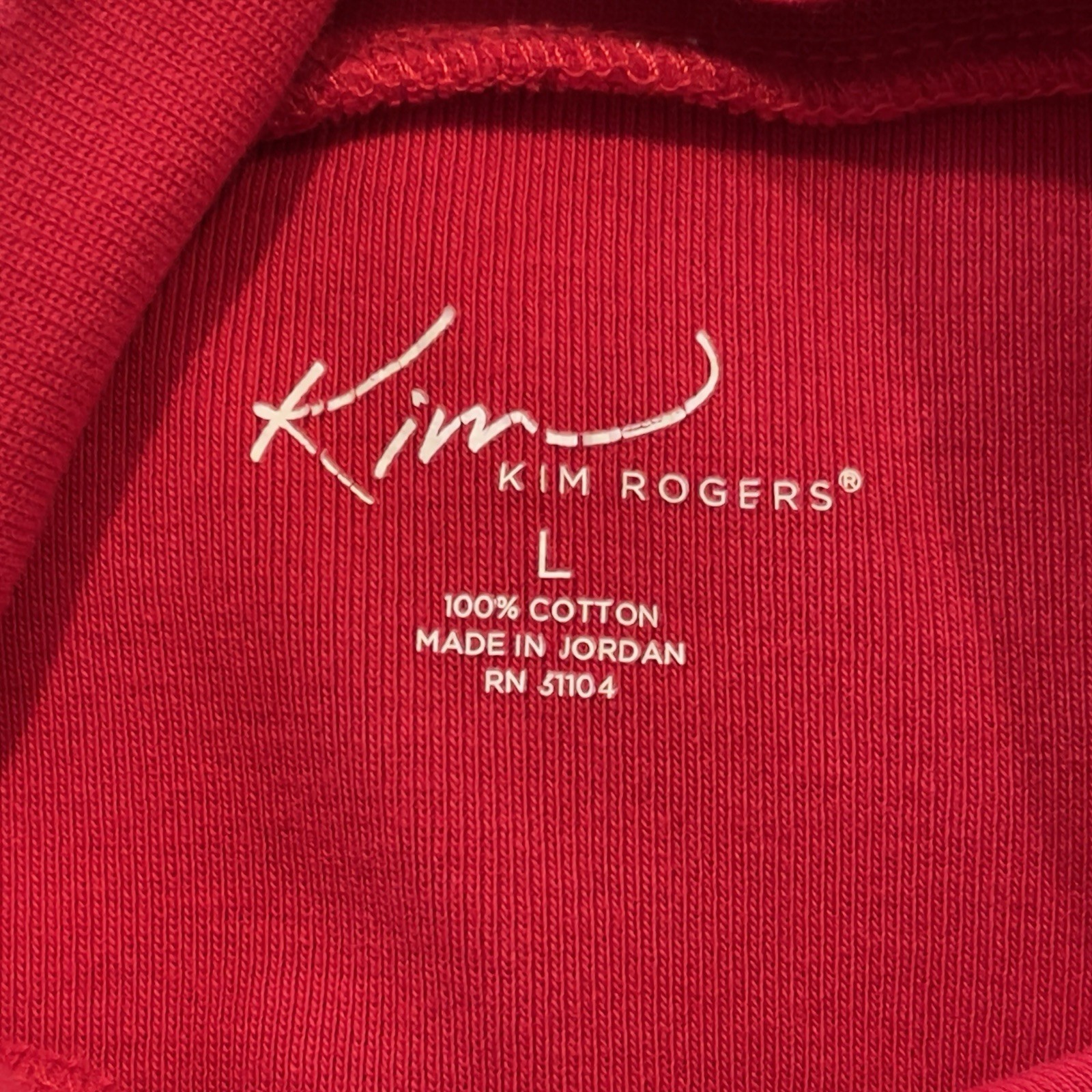 Kim Rogers Large Mock Turtleneck Knit Top Long Sleeve Red Classic Holiday