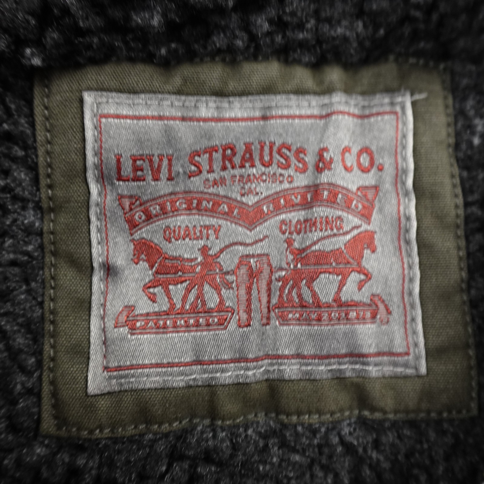 NEW Levis Jacket Mens XL Green Hooded Sherpa Lined Field Coat Utility Canvas