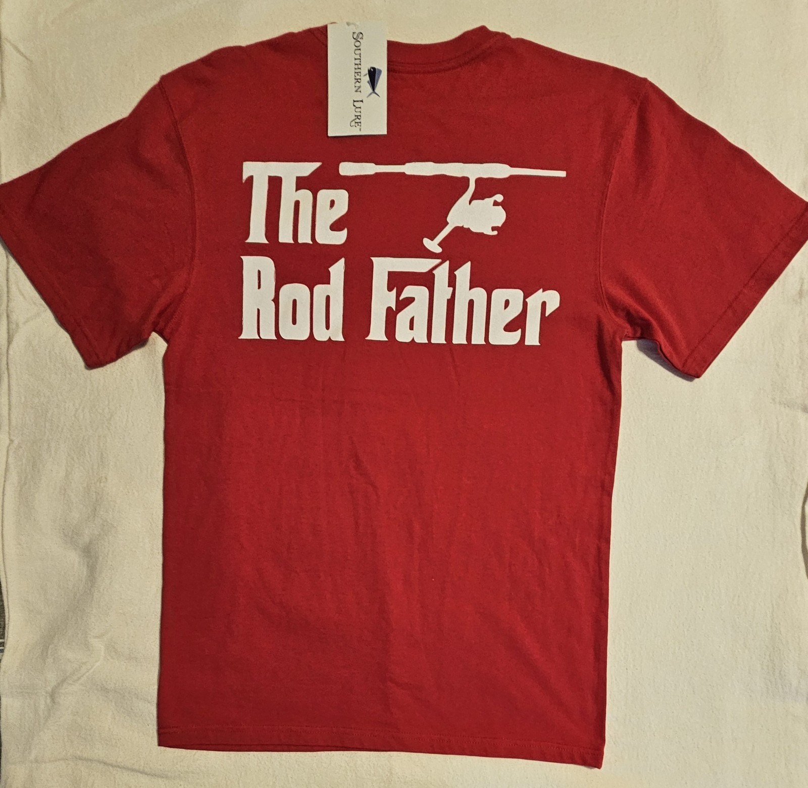 Southern Lure Men’s Small Red THE RODFATHER Graphic T-shirt Free Shipping