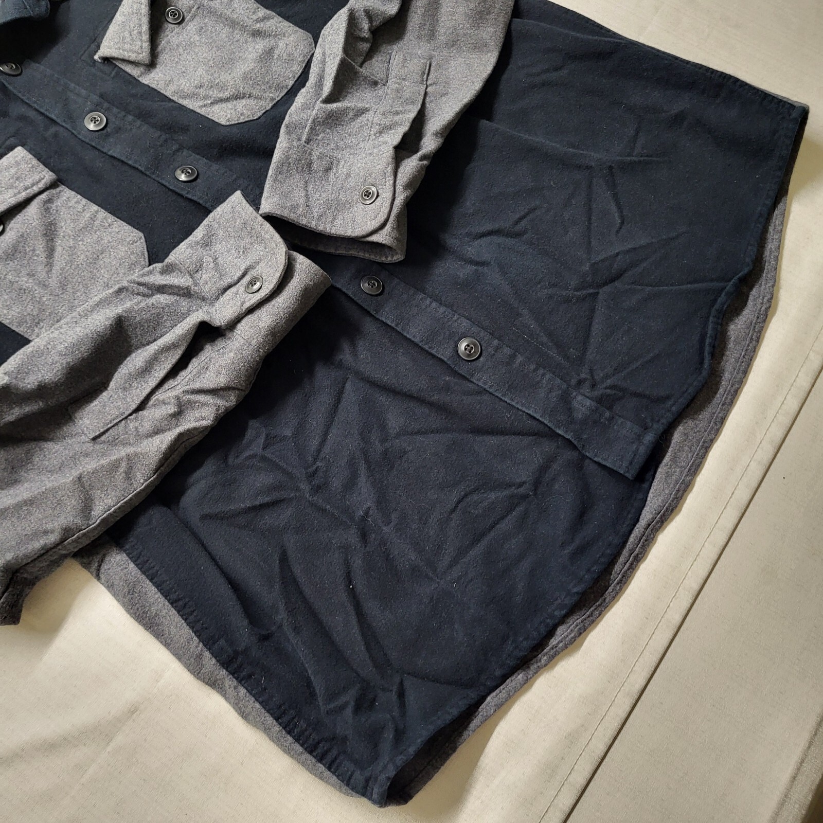 LL Bean Chamois Shirt Button Up Mens XL Black Outdoor Heavyweight Gorpcore Work