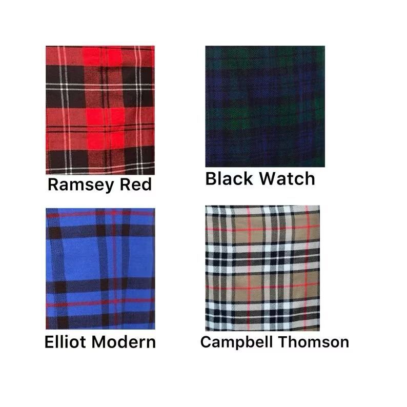 Scottish Tartan Fabric for kilt and other accessories are available in 40 clans.
