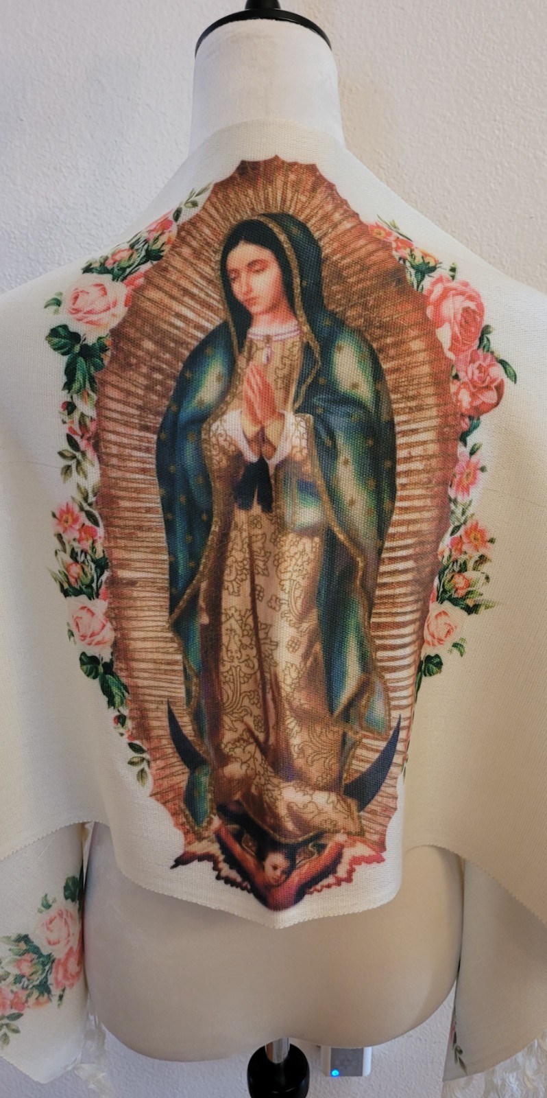 Virgen de Guadalupe Religious Small, Rebozo, shawl, pashmina, scarf, Chalina