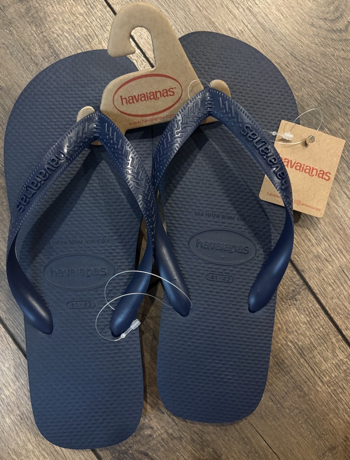 Havaianas Flip Flops Size Mens 9/10 Women 11/12 43/44 Brazil Sandals Navy Blue