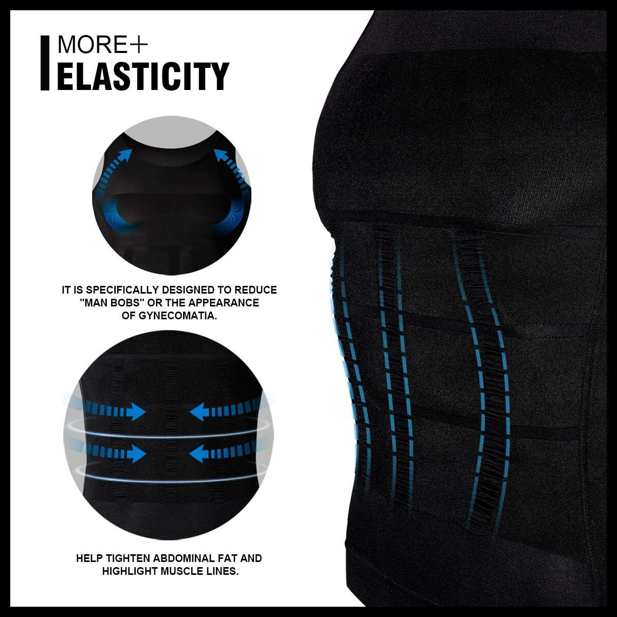 Men Gynecomastia Compression Undershirt Body Shaper Slimming Belly Vest Tank Top