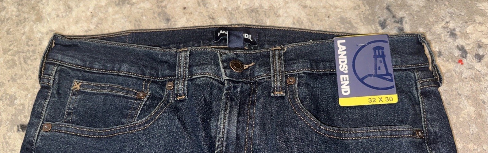 Lands’ End Mens Flannel Lined Stretch Denim Jeans 32 X 30 New