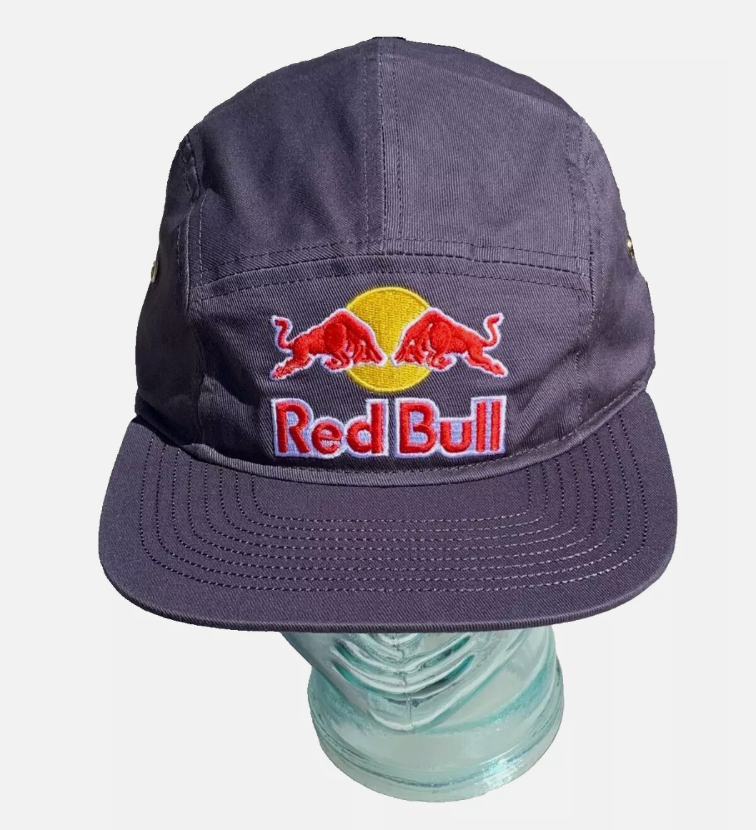 R – 5-Panel Navy & White Camper Cap. F1 Racing. BMX. MotoGP. Supercross.