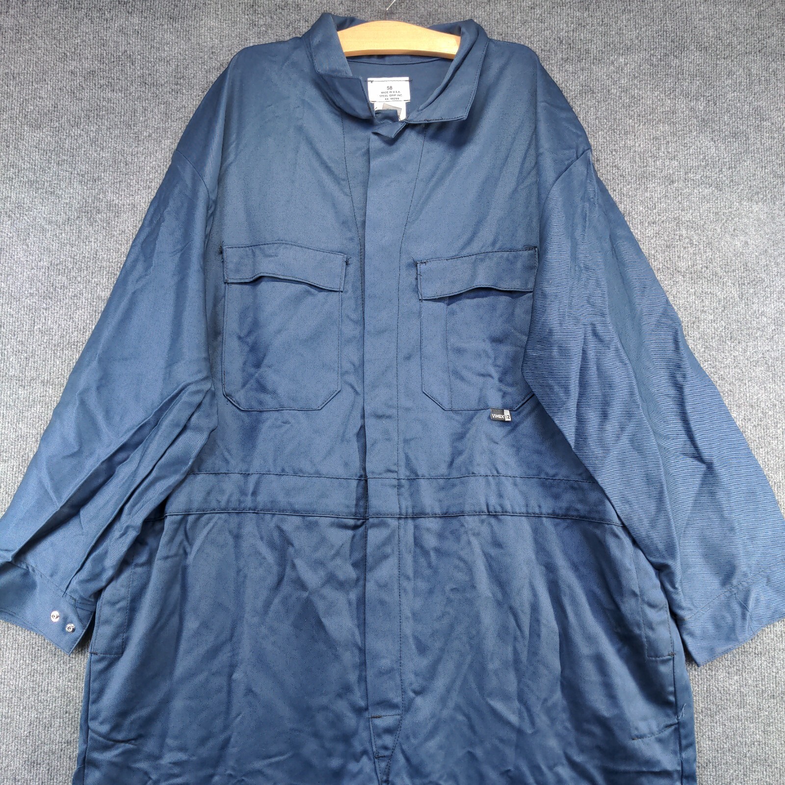 Steel Grip Inc. Men’s Coveralls Blue Size 58 Flame Resistant Alum Splash Resist