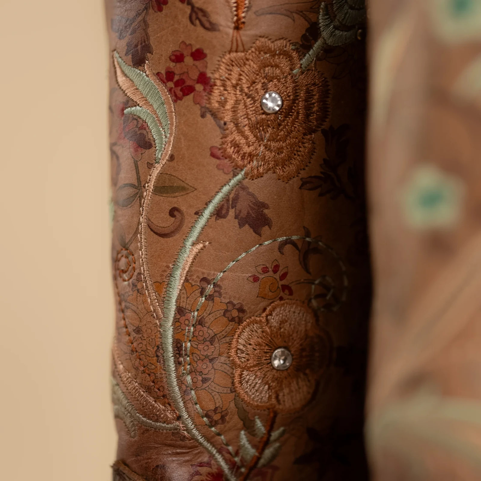 Women’s Rodeo Espresso Brown Turquoise Floral Embroidery Western Cowgirl Boots