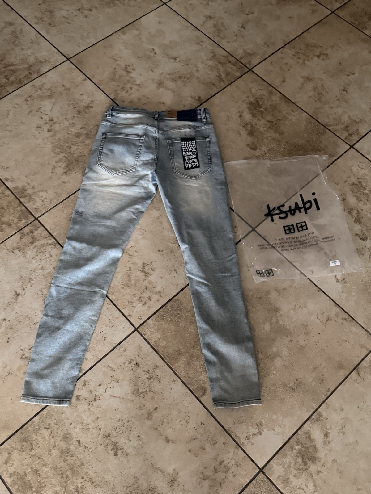 Ksubi Chitch Silver Distressed Skinny Jeans – Metallic Wash – Size 30 – NWT
