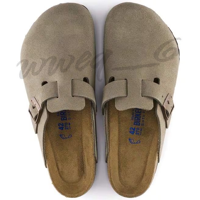 Birkenstock Boston Soft Footbed Suede Leather Clogs Taupe Shoes Size EU37-45