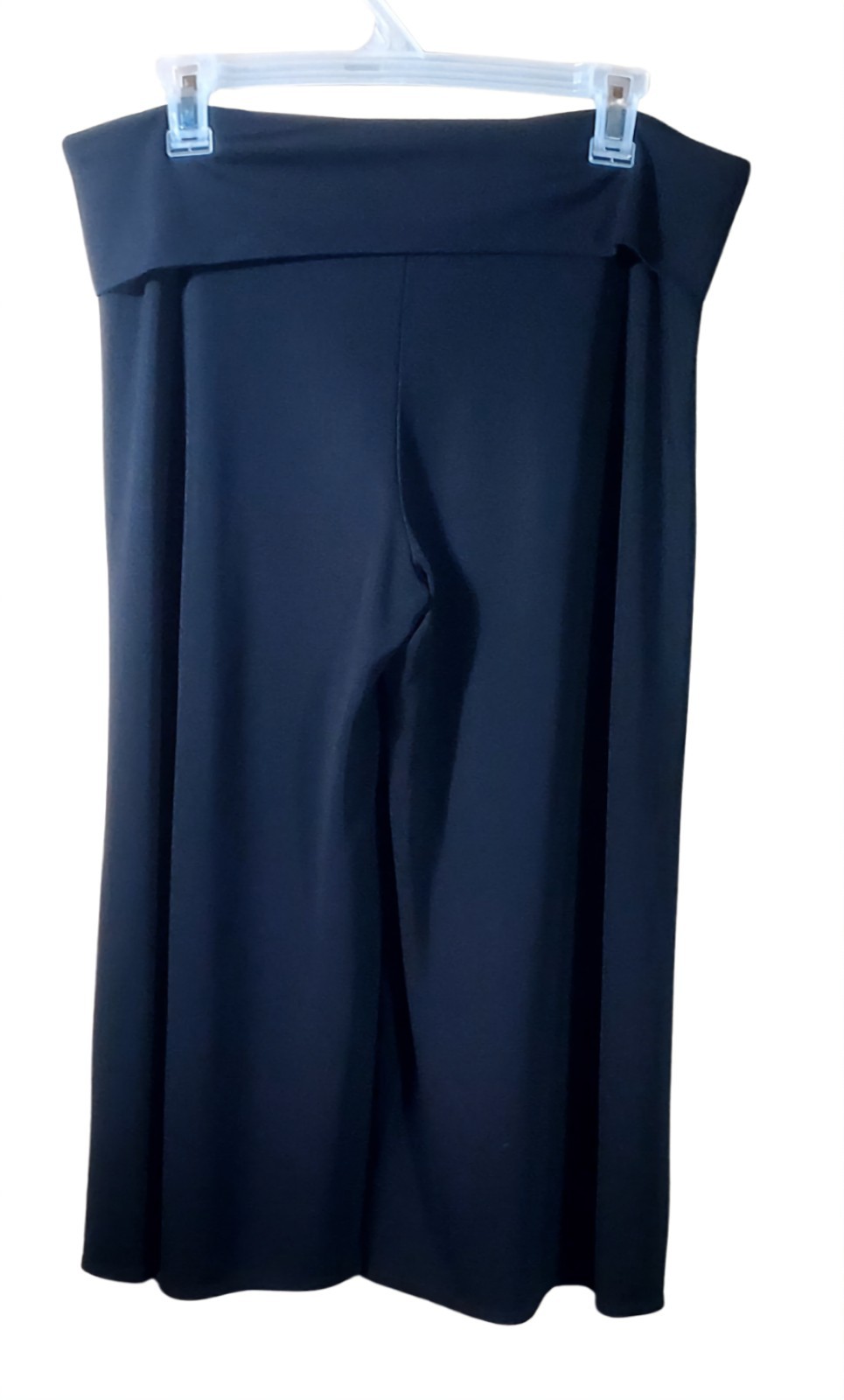 Max Studio Black Wide Leg Crop Pants Size M Pull-On Minimalist Chic Y2K 5709L07M
