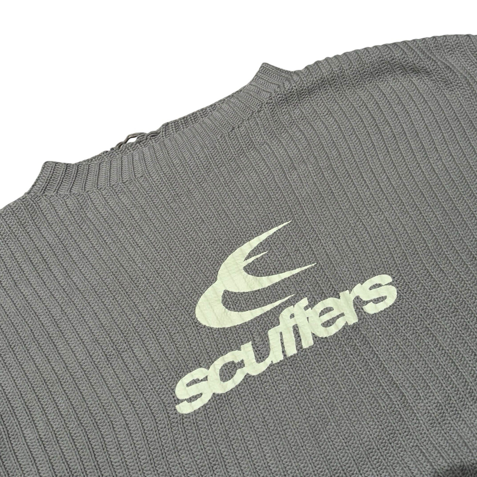 Scuffers Cropped Knit Long Sleeve Cotton Sweater Women’s Size M In Light Green