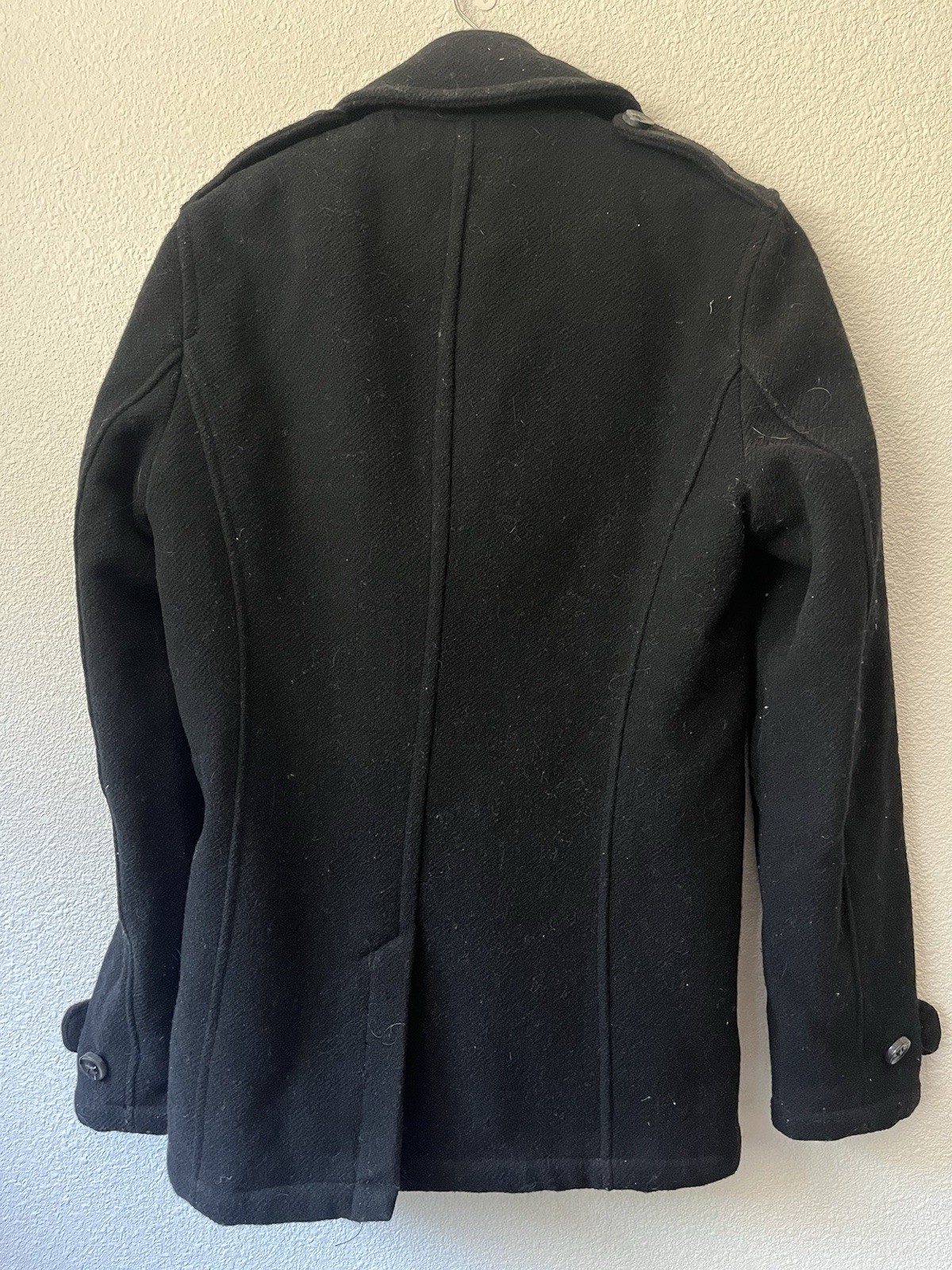 I. Spiewak & Sons Black Pea Coat Men’s Size Medium M Wool Blend Double Breasted
