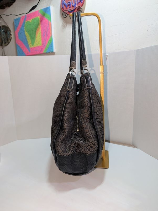 Coach Madison Phoebe Op Art fabric Shoulder Shoulder Bag Black/ Grey lot15