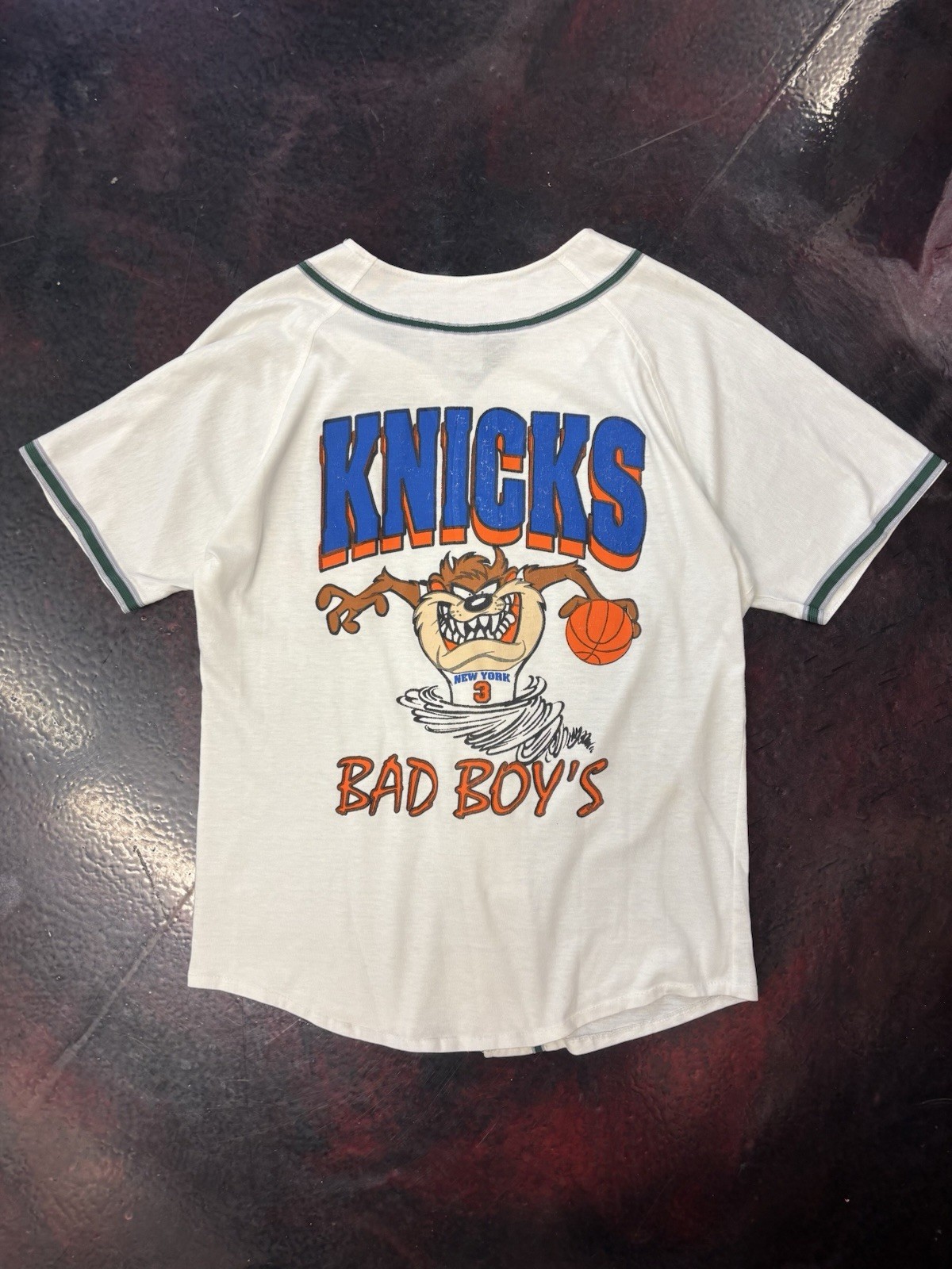 Vintage 1990s New York Knicks Looney Tunes Baseball Jersey Small Nba 90s