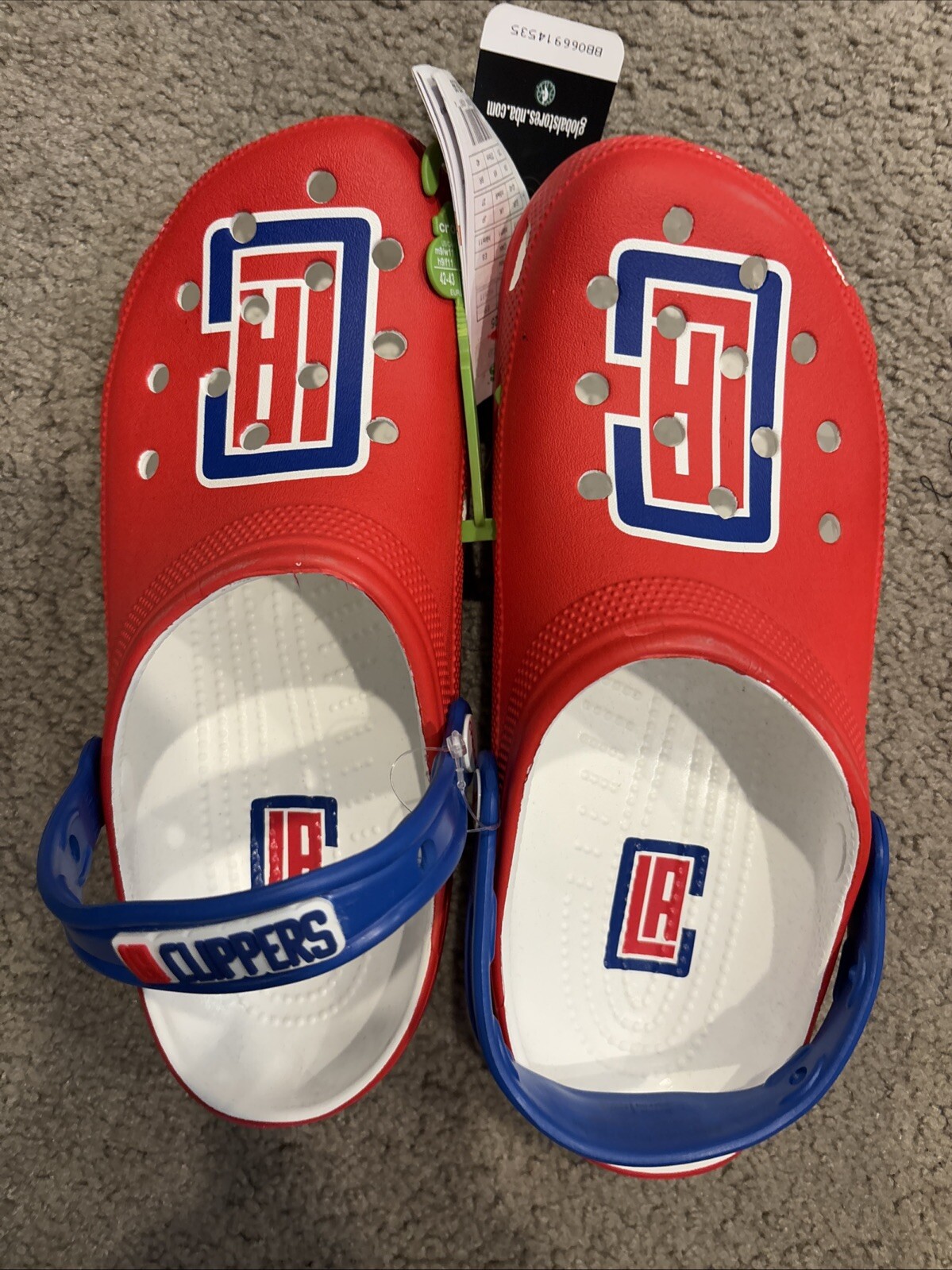 Crocs Los Angeles Clippers NBA Classic Slip On Clogs Red Logo 9M/11W