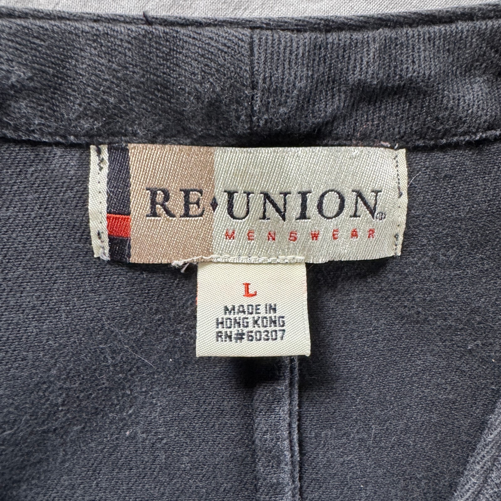 Vtg 90s Re Union Canvas Vest Mens Large Black Cotton Rayon Blend Hong Kong L