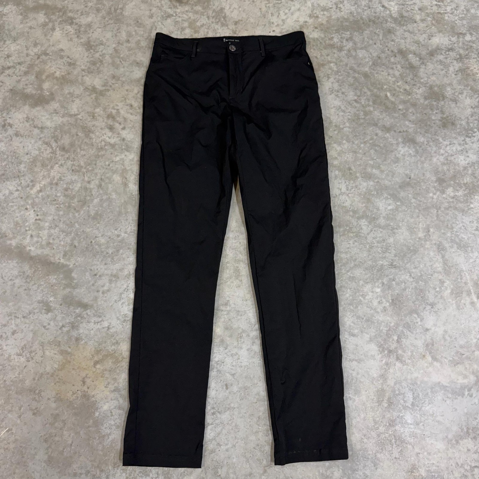 American Tall Pants Mens 34×36 Black Microfiber Chino Slim Stretch Casual