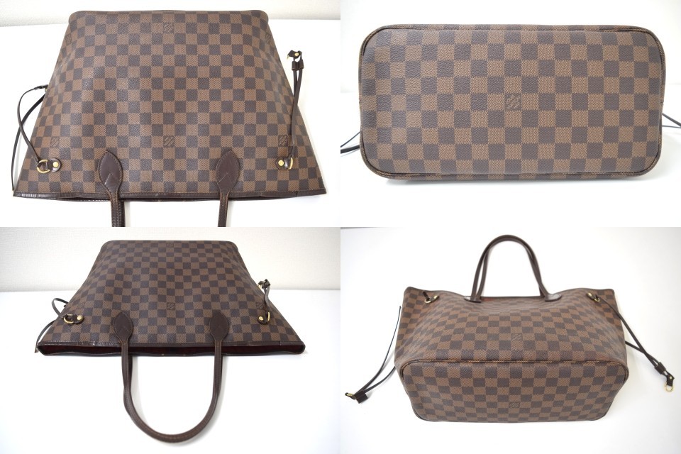 Auth Louis Vuitton Neverfull MM Tote Bag Damier Ebene Canvas N51105 LV 53736