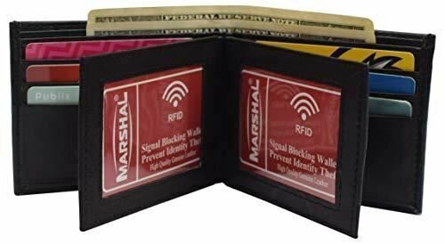 RFID Blocking Men’s Leather Wallet Bifold Multi Card ID Holder
