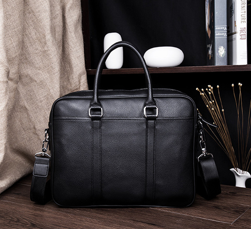 New Fashion Men Business Briefcase Soft Leather Handbag Laptop Shoulder Bag AU