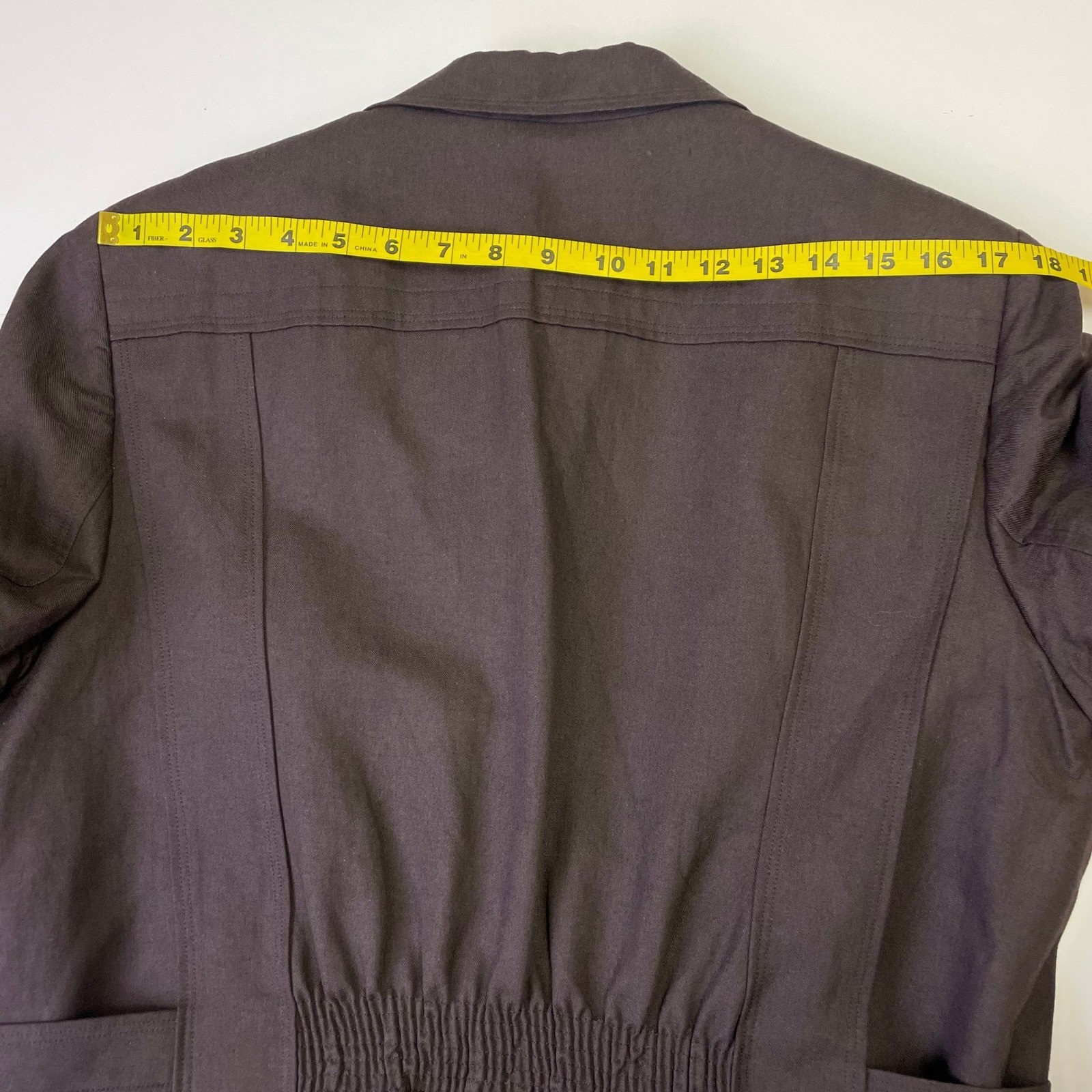 Vintage Talbots Linen Blend Blazer Brown Jacket Womens 18 Safari Quiet Luxury