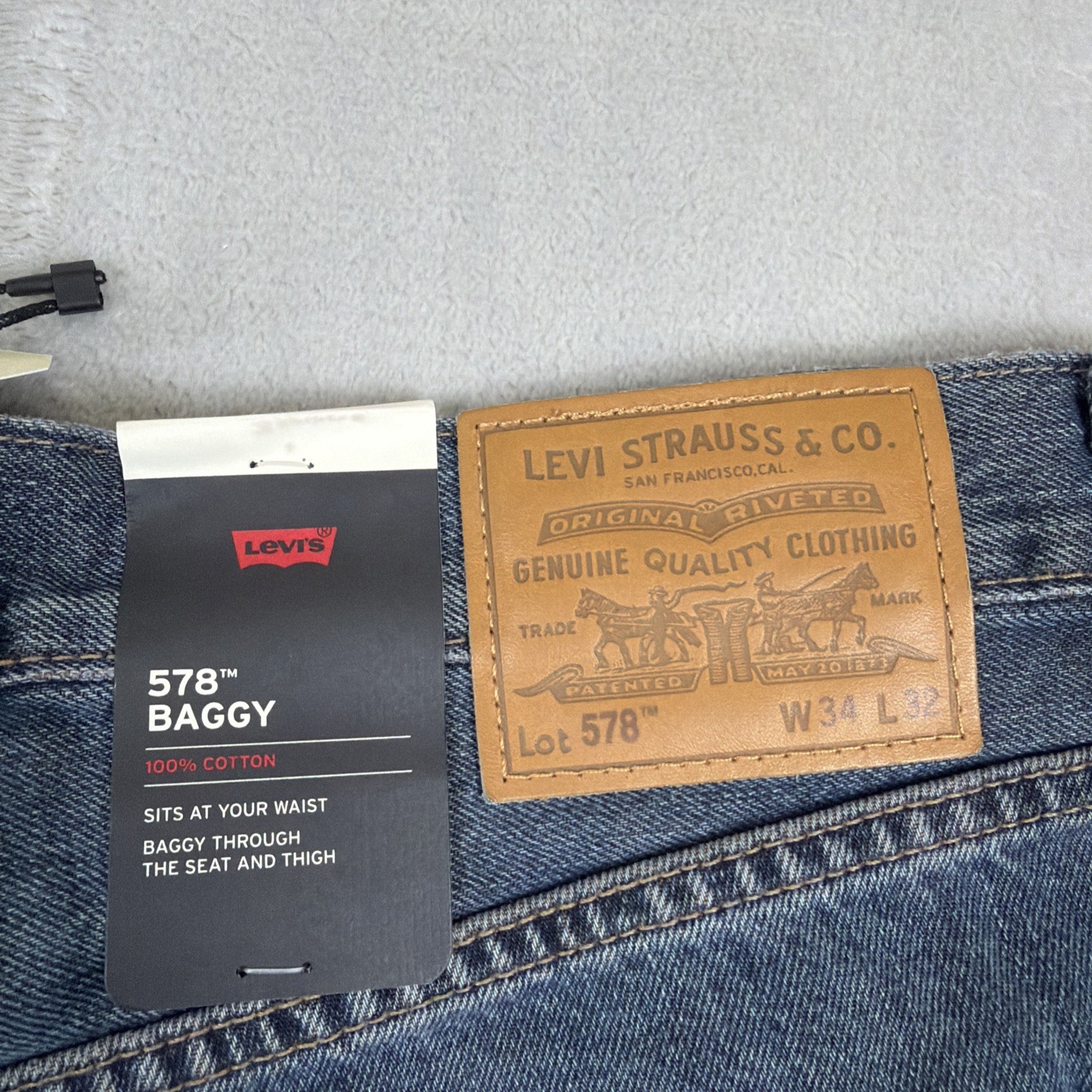 Levi’s Premium 578 Baggy Denim Jeans Men’s Size 34×32 Blue Cotton Y2K