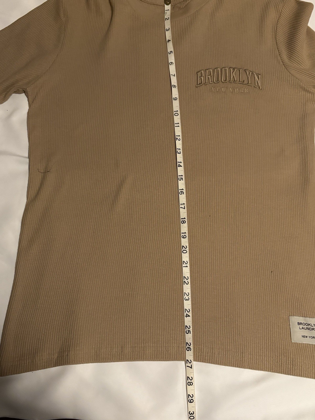 Men’s Medium Brooklyn New York Naturel Long Sleeve Shirt