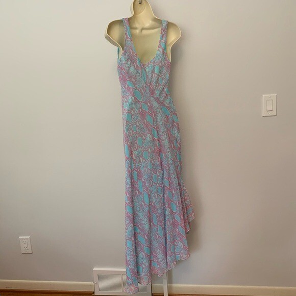 DVF Diane von Furstenberg Talia Sea Python Crest snake tank dress blue new 2