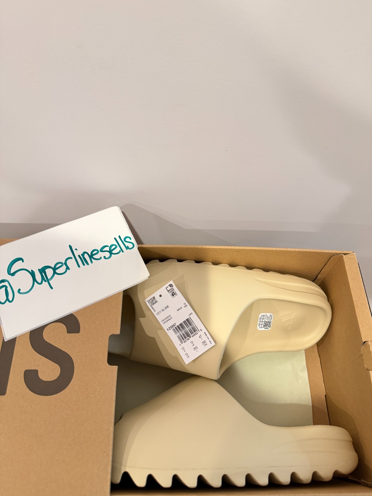 Adidas Yeezy Slide Bone Size 12 (100% Authentic) FZ5897