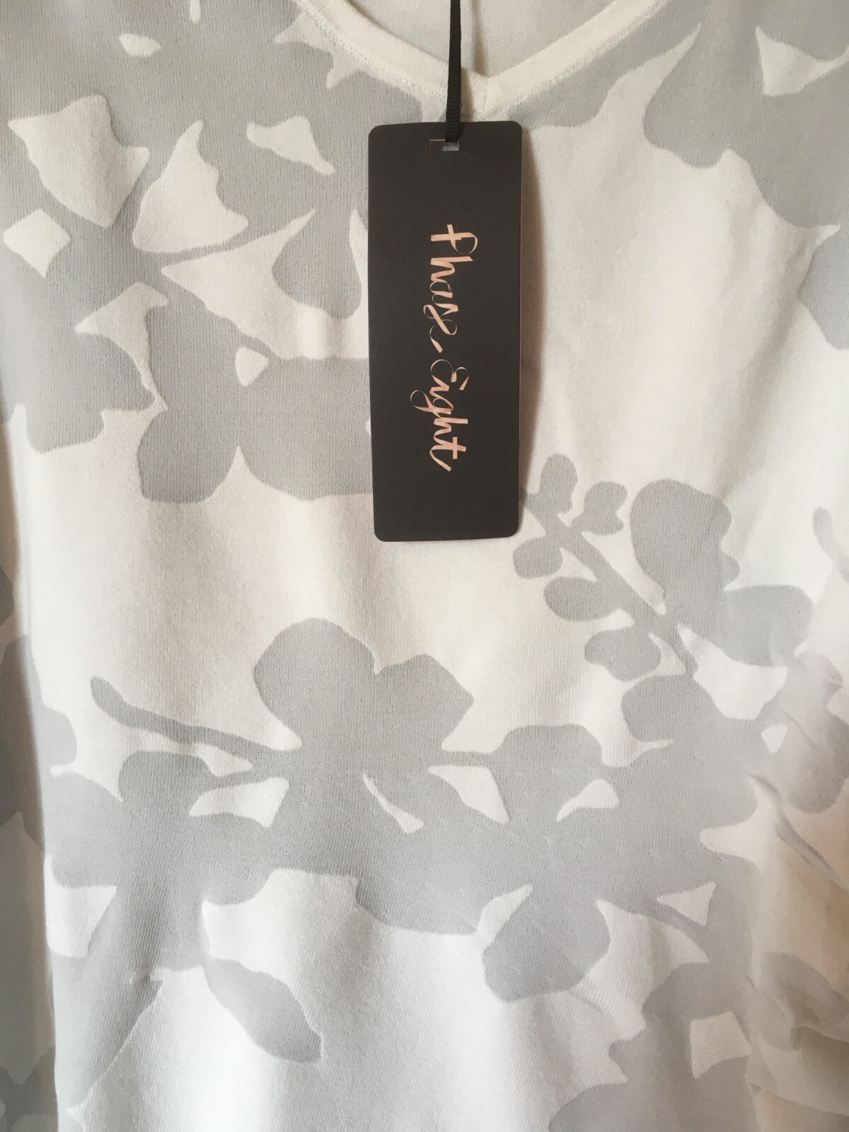 Phase Eight Burnout Top V Neck Leticia Knit Floral Size 16 Uk BNWT RRP £59 Ivory