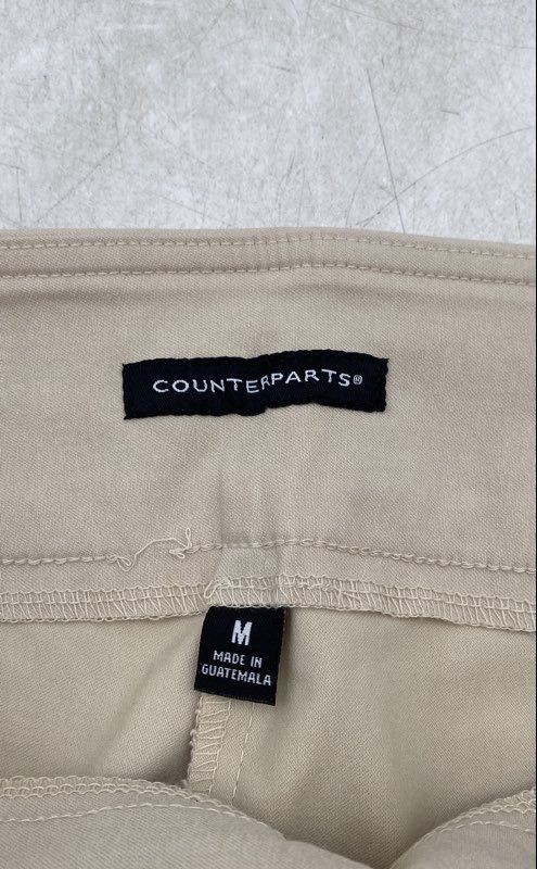 Counterparts Womens Beige Super Stretch Pull-On Straight Leg Ankle Pants Size M