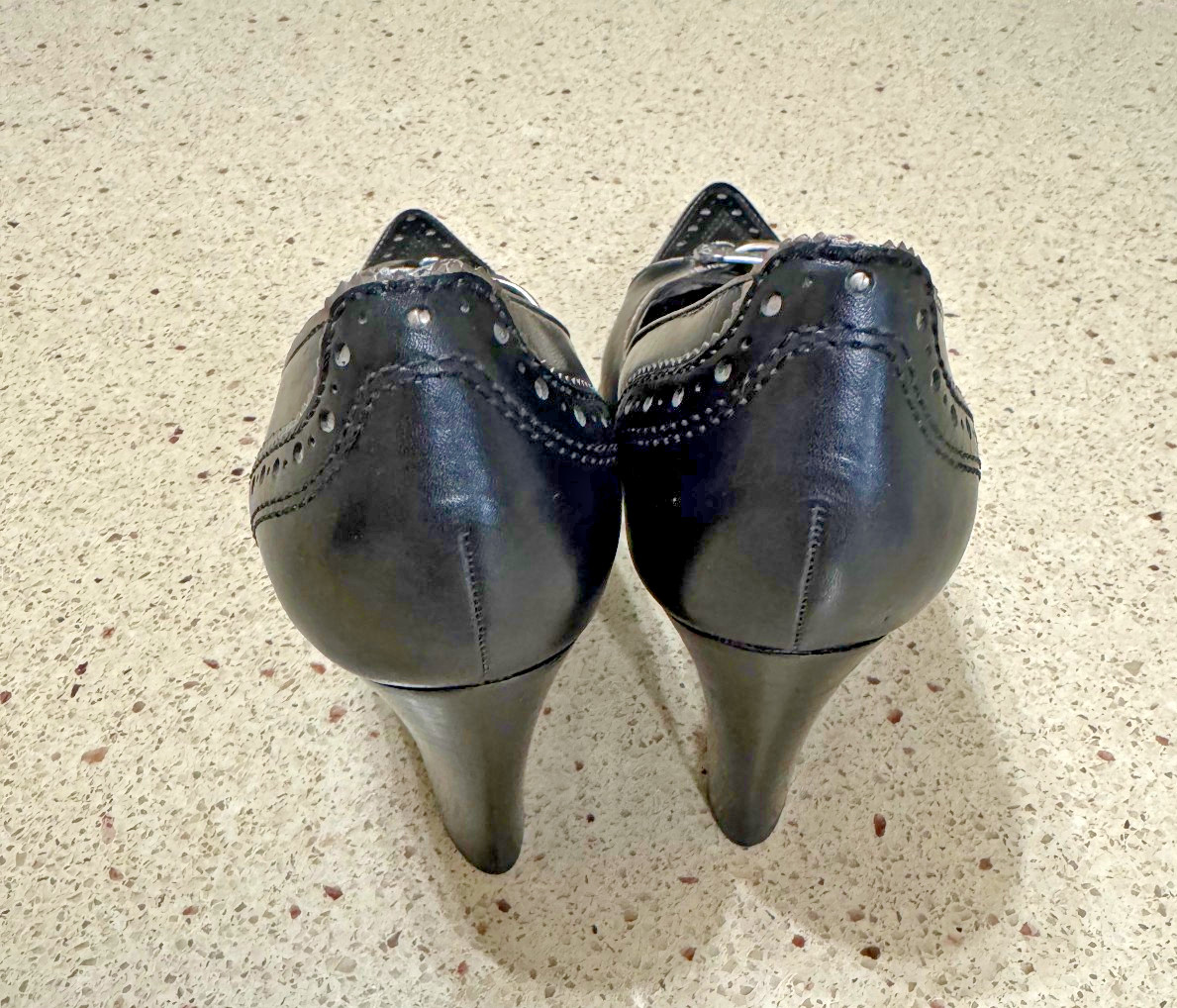 Franco Sarto Womens Black Patent Leather Heel Shoes Size 8M