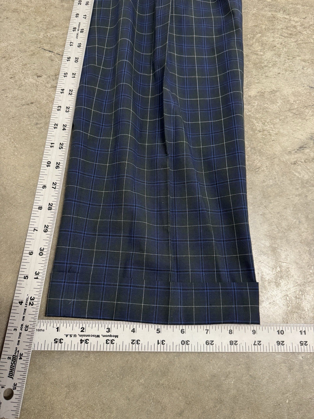 Vintage Hiltl Pants Mens 34×32 Plaid Check Golf Trousers Poly Cotton Pleated NEW