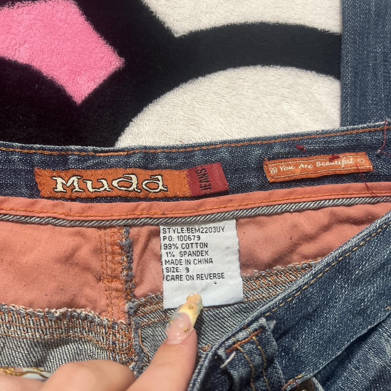 Super cute ultra low rise, vintage Y2K, mud dark denim jeans