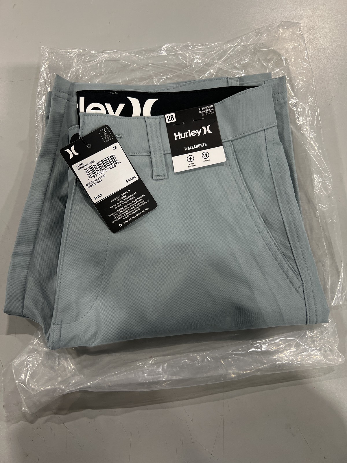 HURLEY WALKSHORTS SITS 9.75 IN INSEAM SIZE: MEN 28 – GLADIATOR GRAY