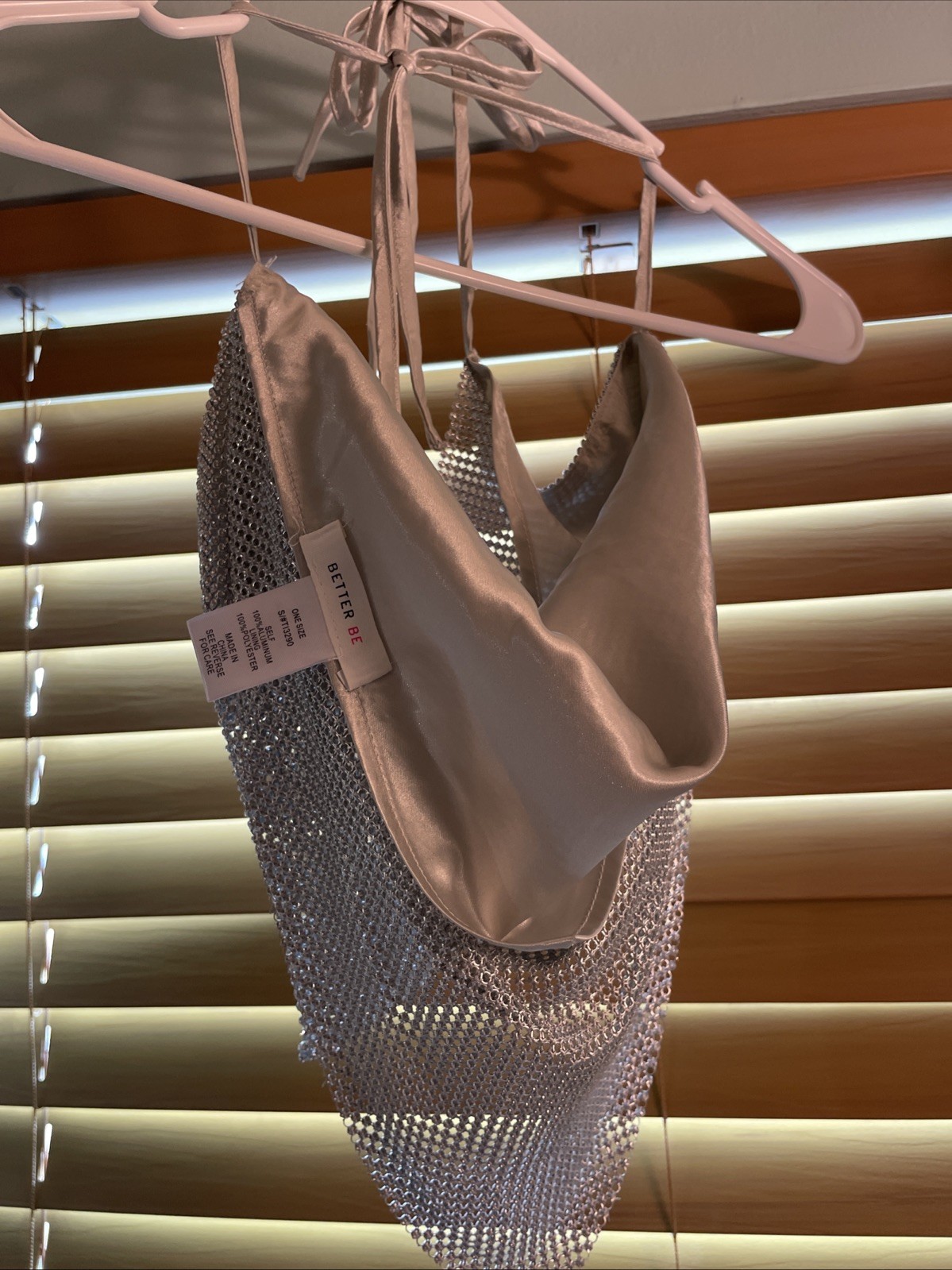 Silver Diamond Open Back One Size Scoop Neck Top