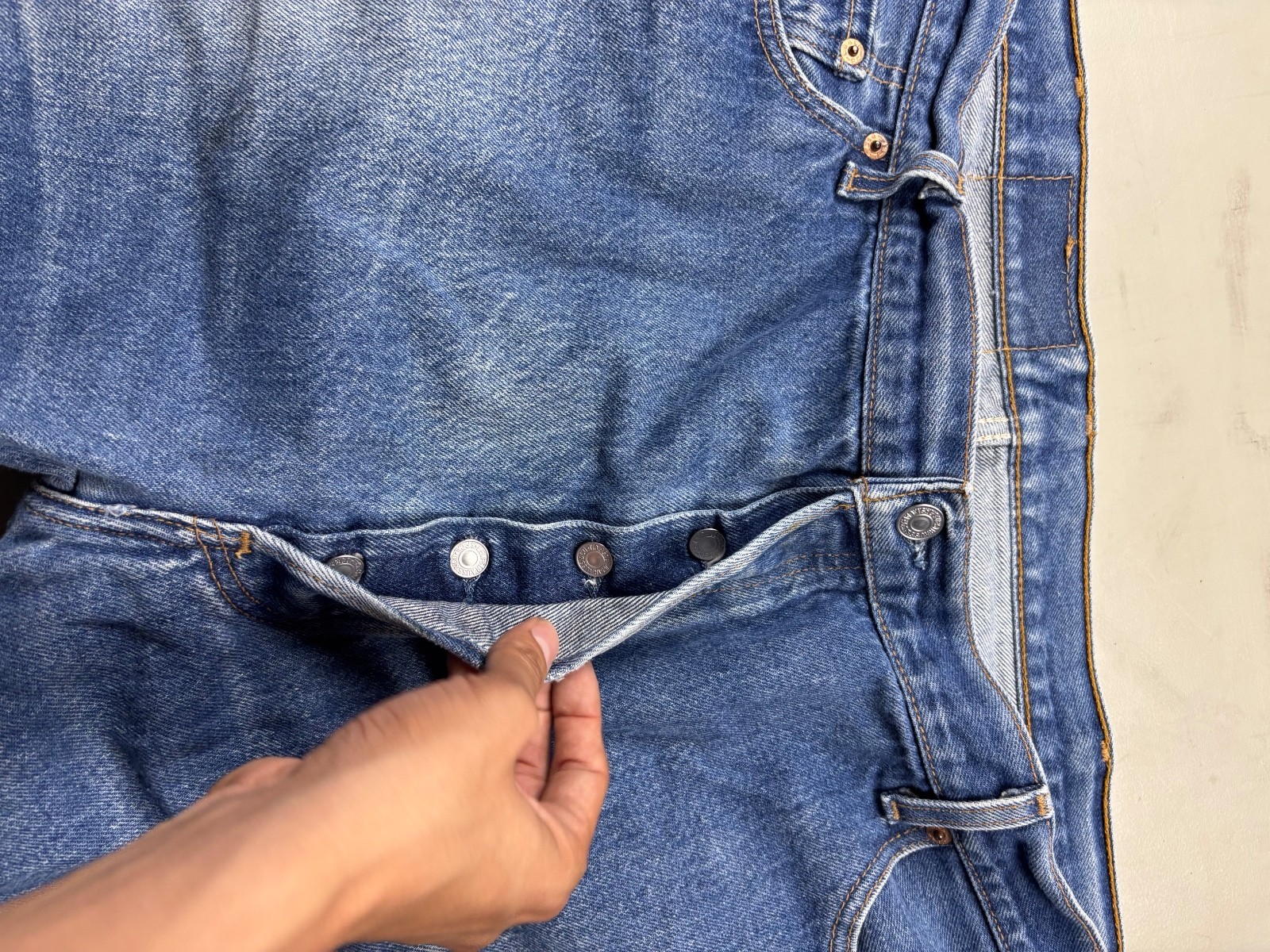 Levi’s 501XX Made in Mexico Distressed Straight Leg Jeans