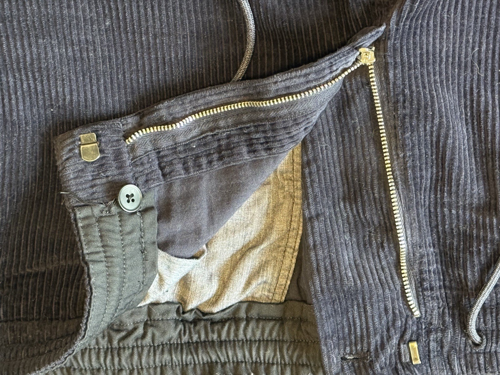 Z Zegna Navy Corduroy Drawstring Pants Size 36/52