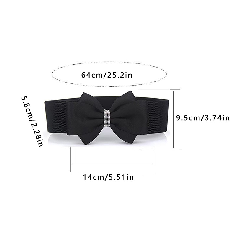 Bowknot Waistband Dress Decors Versatile Elastic Waistband Wide Waistband