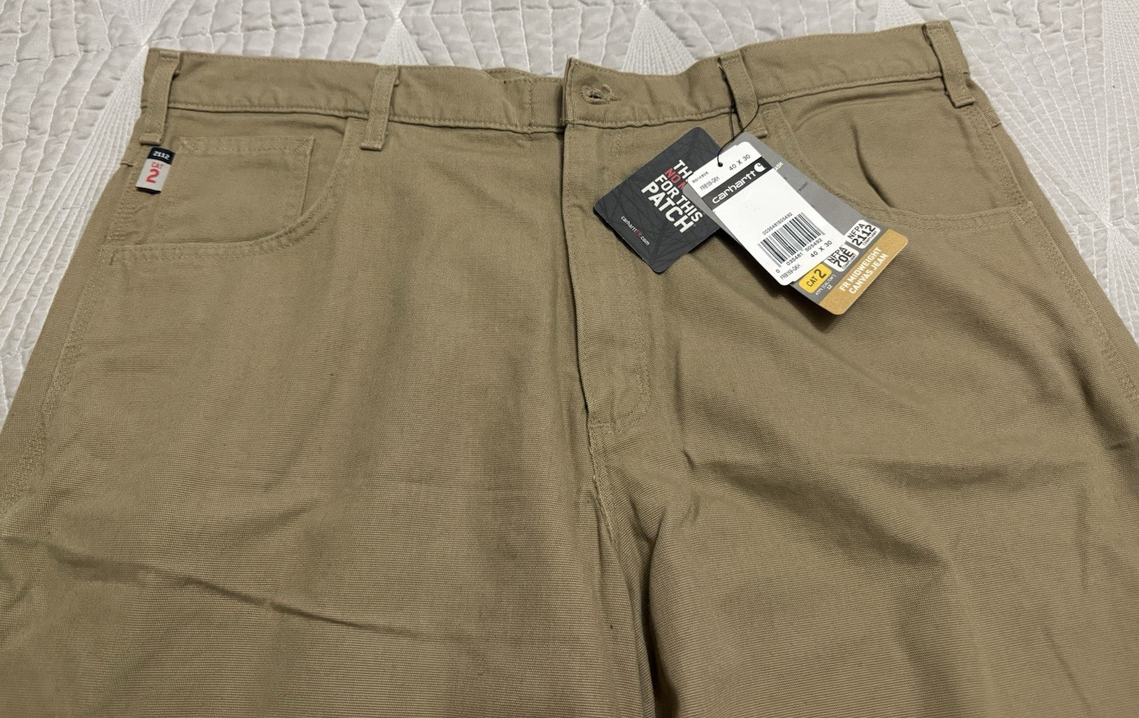 Carhartt FR Flame Resistant Canvas Cargo Workwear Pants Men 40 X 30 Tan Pockets
